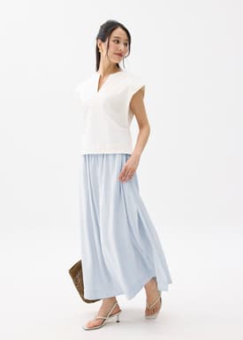 Rei Elastic Linen A-line Maxi Skirt