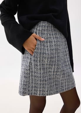 Kaori Elastic Tweed Mini Skirt