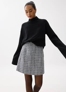 Kaori Elastic Tweed Mini Skirt