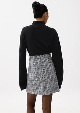 Kaori Elastic Tweed Mini Skirt