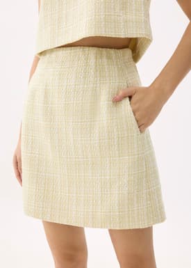 Kaori Elastic Tweed Mini Skirt