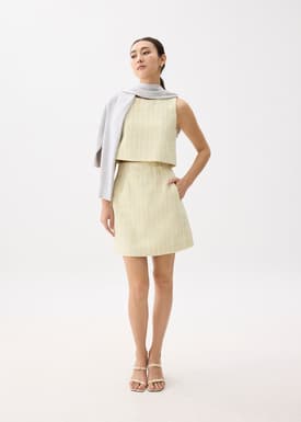 Kaori Elastic Tweed Mini Skirt