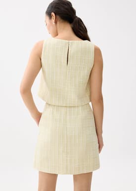 Kaori Elastic Tweed Mini Skirt