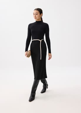 Esha Elastic Knit Column Midi Skirt