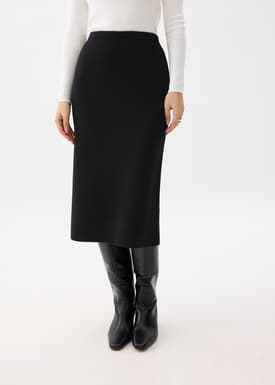 Esha Elastic Knit Column Midi Skirt