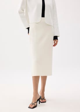 Esha Elastic Knit Column Midi Skirt