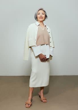 Esha Elastic Knit Column Midi Skirt