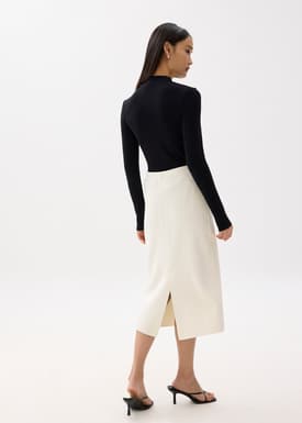 Esha Elastic Knit Column Midi Skirt