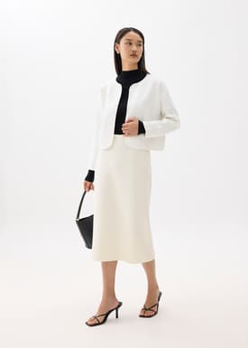 Esha Elastic Knit Column Midi Skirt