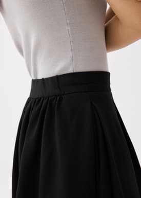 Lara Elastic Reversible Pleated Midi Skirt