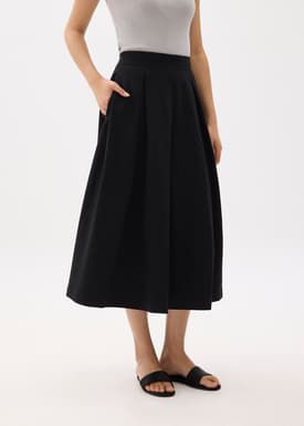 Lara Elastic Reversible Pleated Midi Skirt