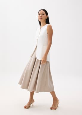 Lara Elastic Reversible Pleated Midi Skirt