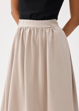 Lara Elastic Reversible Pleated Midi Skirt