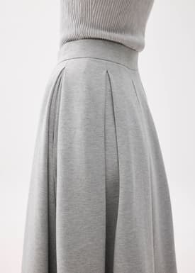 Lara Elastic Reversible Pleated Midi Skirt