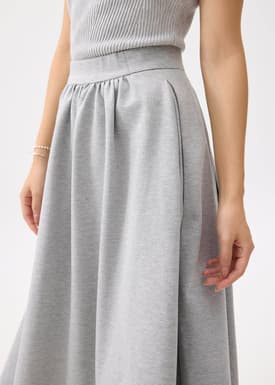 Lara Elastic Reversible Pleated Midi Skirt