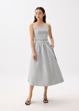 Lara Elastic Reversible Pleated Midi Skirt