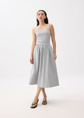 Lara Elastic Reversible Pleated Midi Skirt