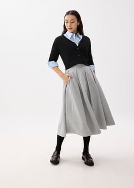 Lara Elastic Reversible Pleated Midi Skirt
