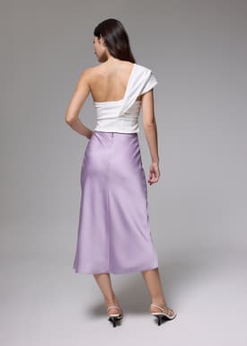 Arii Elastic Satin Bias Cut Midaxi Skirt