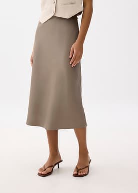 Arii Elastic Satin Bias Cut Midaxi Skirt