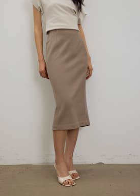 Vera Elastic Reversible Panelled Midi Skirt