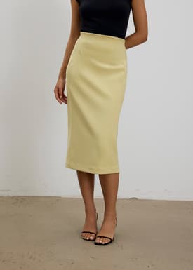 Vera Elastic Reversible Panelled Midi Skirt