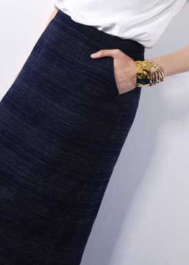 Amelia Jacquard Tweed Column Midi Skirt