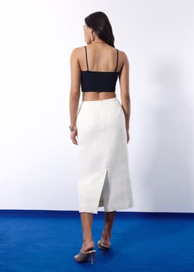 Amelia Jacquard Tweed Column Midi Skirt