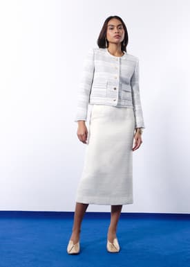 Amelia Jacquard Tweed Column Midi Skirt