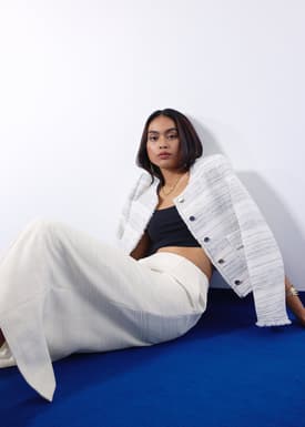 Amelia Jacquard Tweed Column Midi Skirt