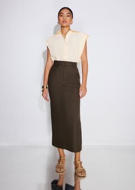 Pevita Tailored Column Maxi Skirt