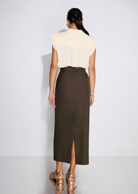 Pevita Tailored Column Maxi Skirt
