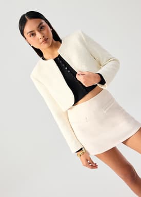 Isa Elastic Tweed A-line Mini Skirt