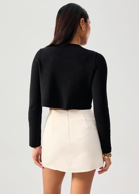 Isa Elastic Tweed A-line Mini Skirt