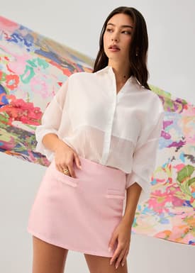 Isa Elastic Tweed A-line Mini Skirt