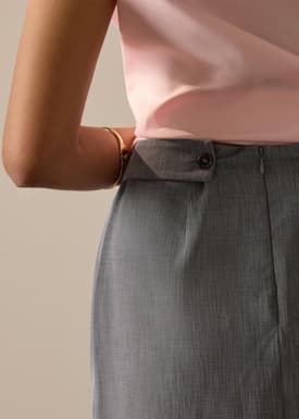 Ikumi Adjustable Waist Melange Column Midaxi Skirt