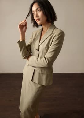 Ikumi Adjustable Waist Melange Column Midaxi Skirt