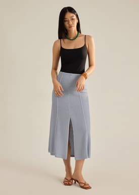 Nisa Waffle Knit A-Line Skirt