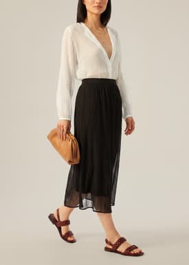 Viv Sheer Textured Column Skirt