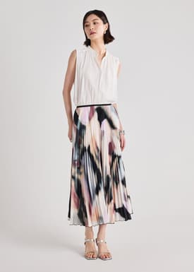 Wei Smoked Opal Sunray Pleated Skirt