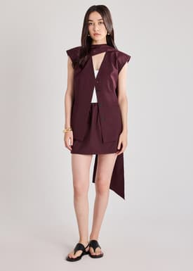 Gathered Waist Mini Skirt