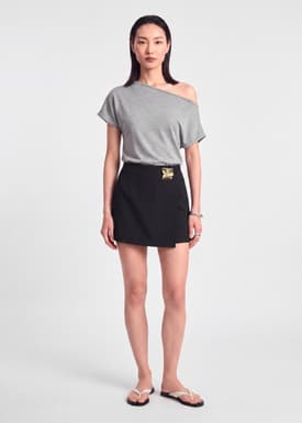 A-line Mini Skirt With Brooch
