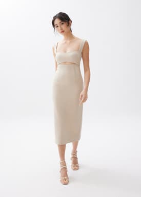 Nicole Padded Cut Out Midi Dress