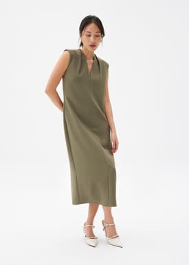 Charlotte V-neck Column Midi Dress
