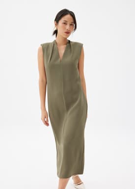 Charlotte V-neck Column Midi Dress