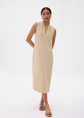 Charlotte V-neck Column Midi Dress