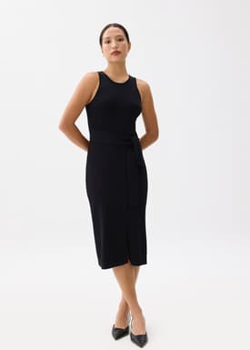 Farah Ribbed Knit Midi Dress