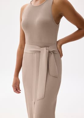 Farah Ribbed Knit Midi Dress