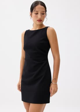 Linh Boat Neck A-line Mini Dress