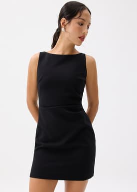 Linh Boat Neck A-line Mini Dress